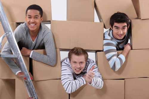 Careful loading of household items from a London apartment