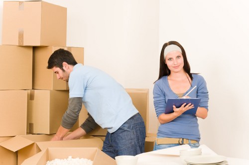 Packed household items ready for a London moving day