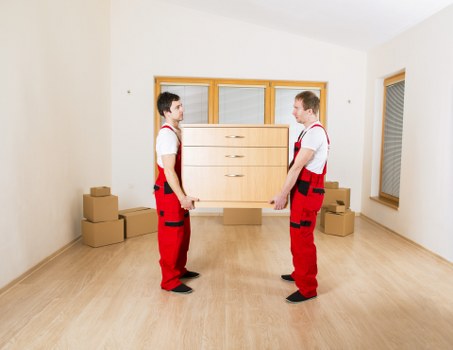 Household furniture being loaded for a residential move in London